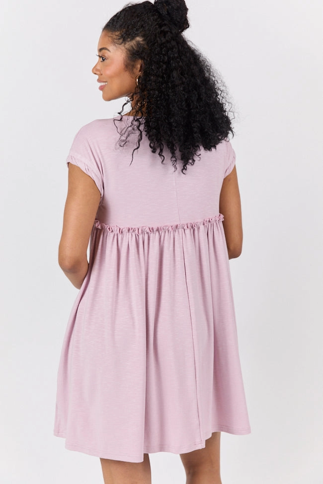 Sleek Form Polished Edge Girl On The Go Easy Knit Short Sleeve Mini Dress FINAL SALE