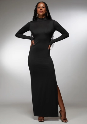 Semi Formal Calm Aesthetic Open Back Chain Maxi Dress