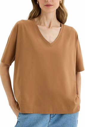 GLASS TEE - YTWN3043 Feminine Fit Layered Sleeve