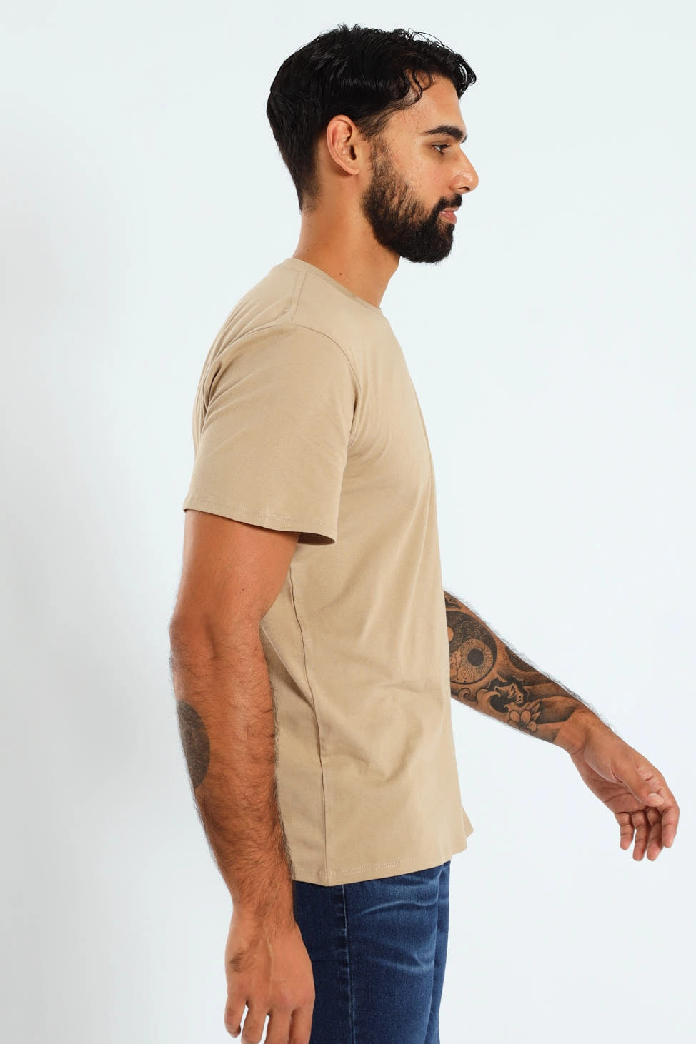 Chic Wearable Globe Front & Back Tee - Taupe