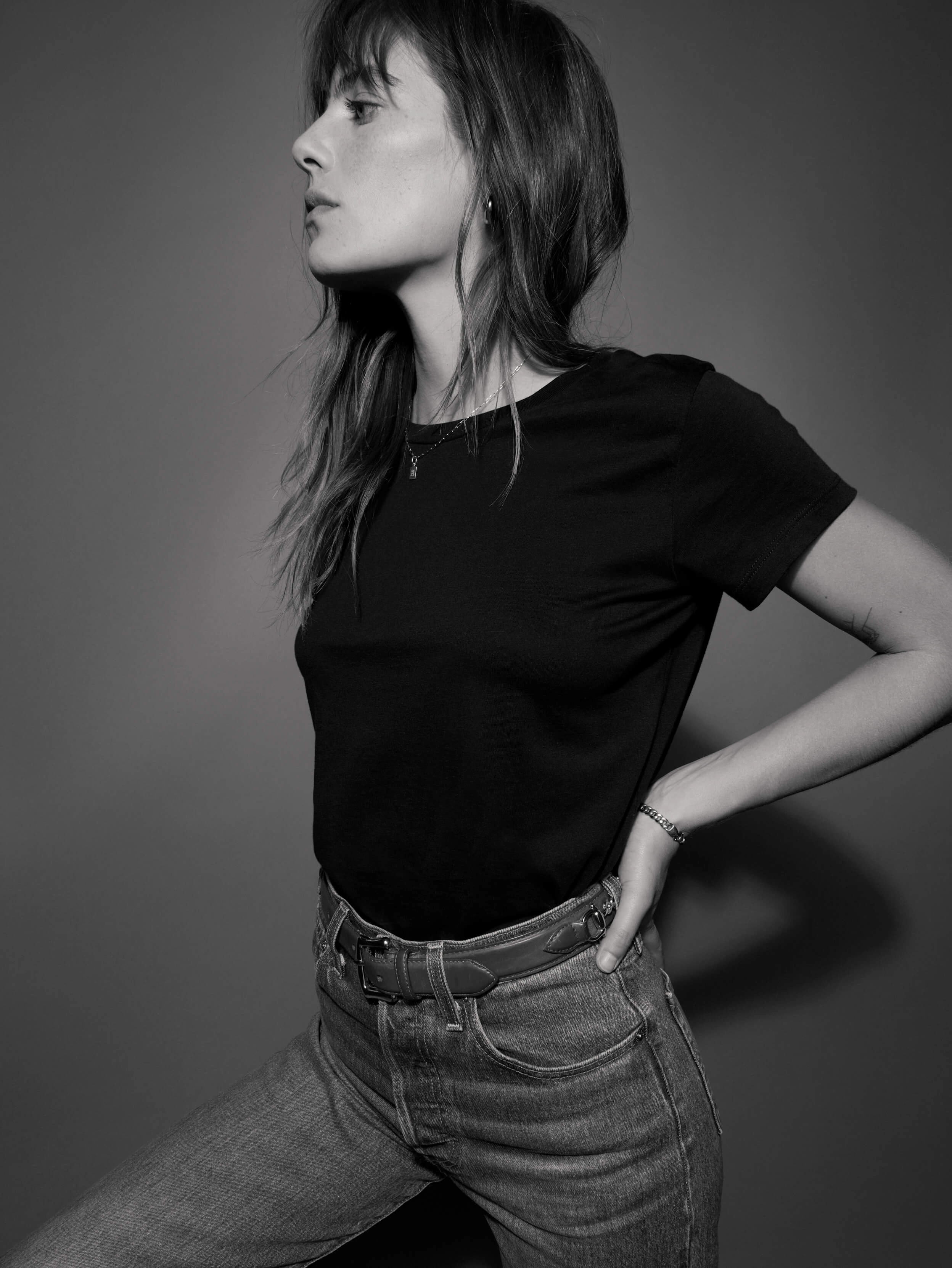 Goldie Tee - Black WrinkleResistant Fabric VersatileLayering