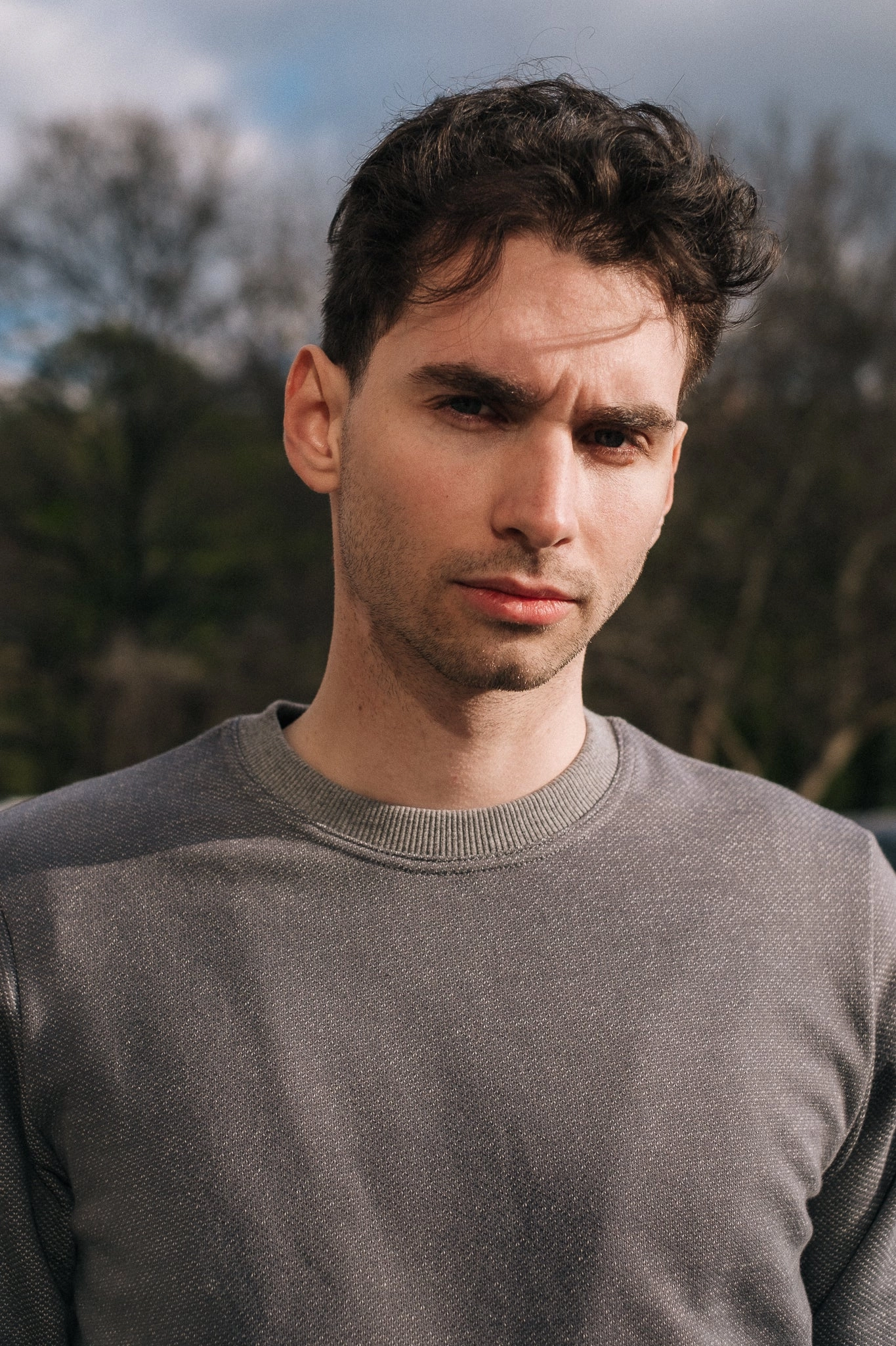 Comfortable Hoodie Cozy Everyday BICOLOR CREWNECK / ASH