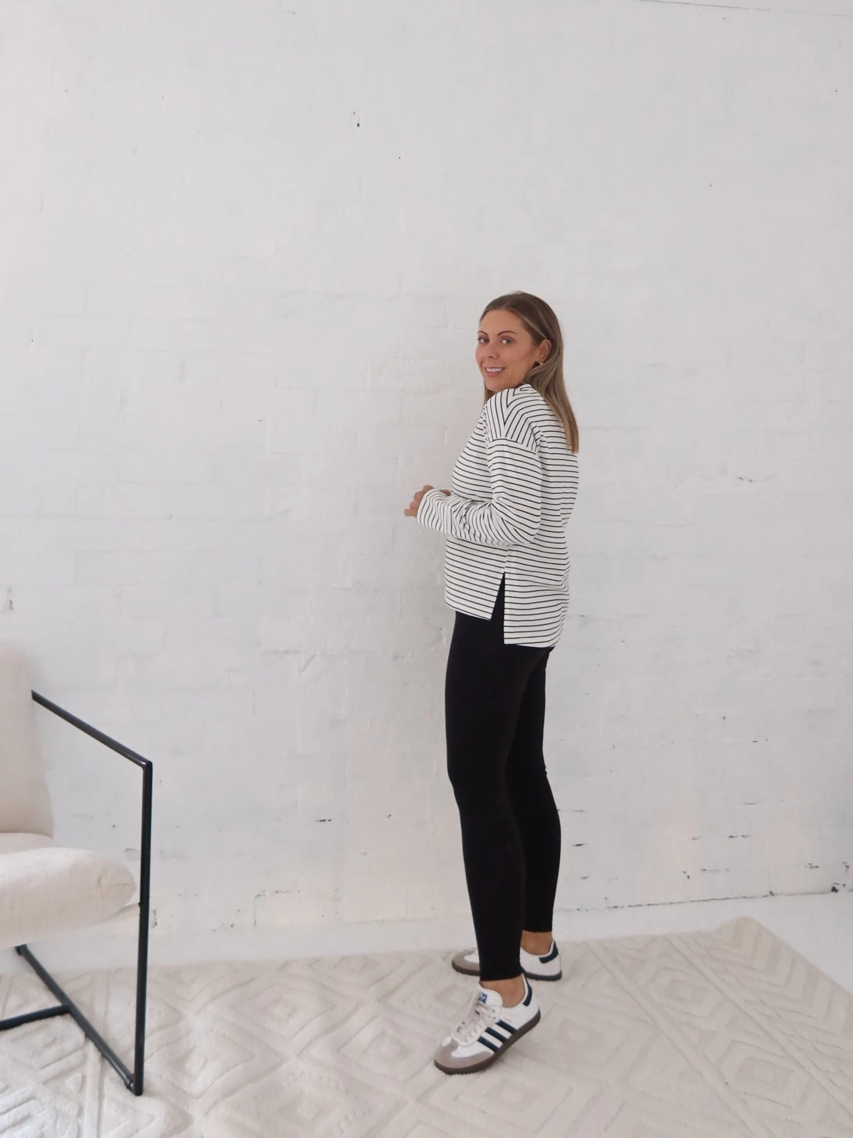 Halloween Taylah Long Sleeve Tee- Black and White