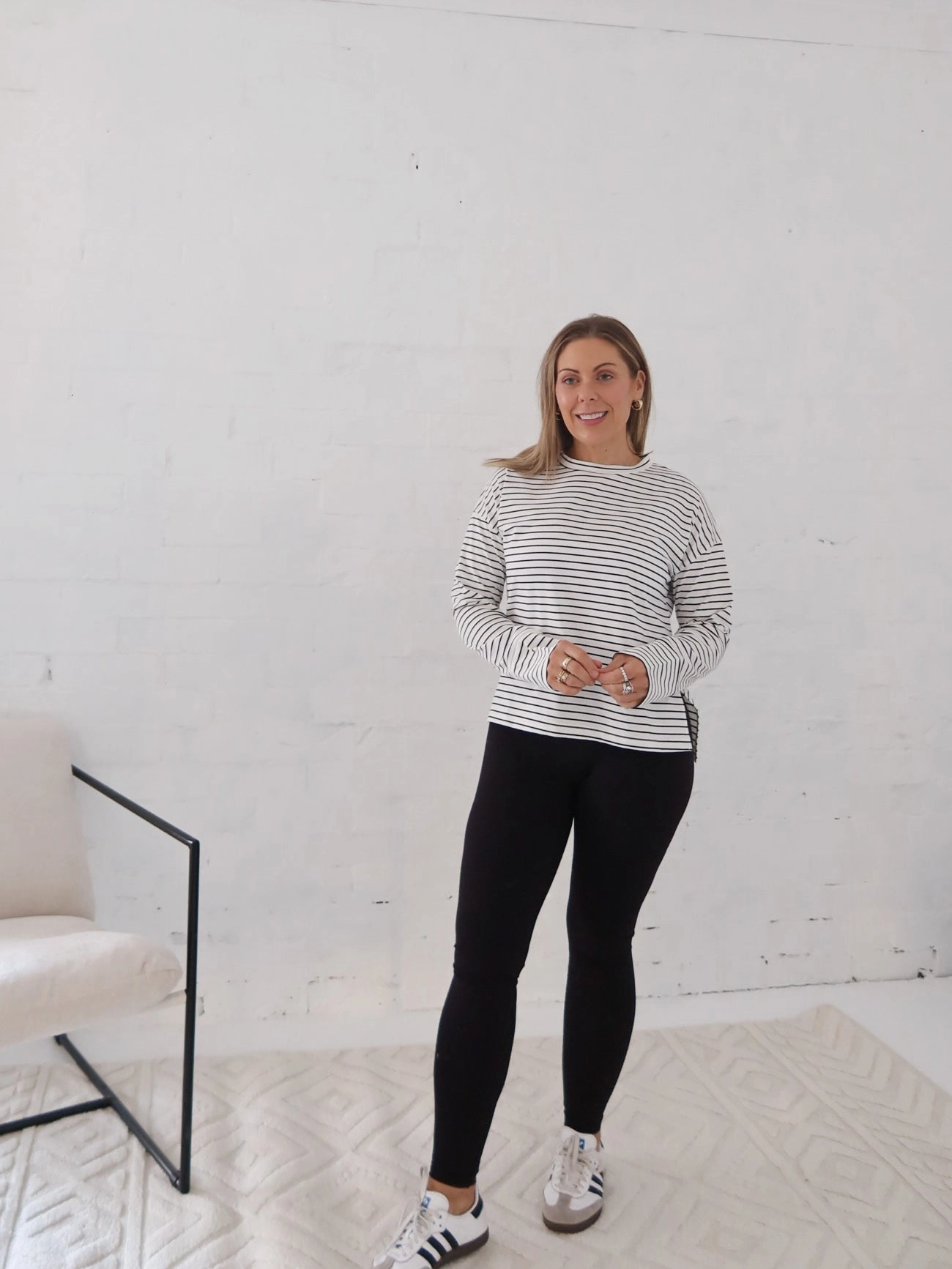 Mild Weather Taylah Long Sleeve Tee- Black and White