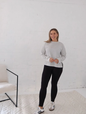 Mild Weather Taylah Long Sleeve Tee- Black and White