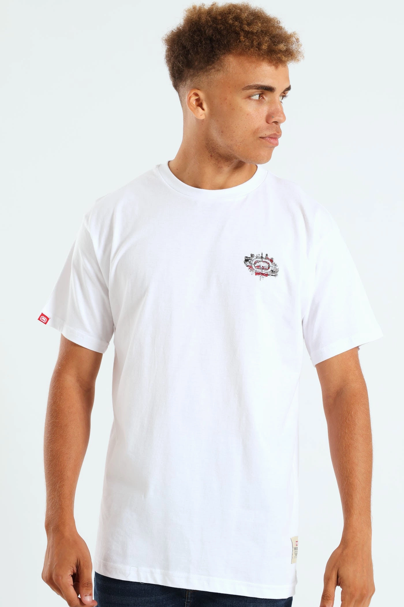 Graffiti Back Print Tee - White Comfortable texture