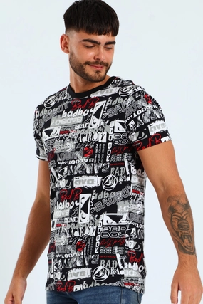 mix and match Graffiti Print Tee - Black