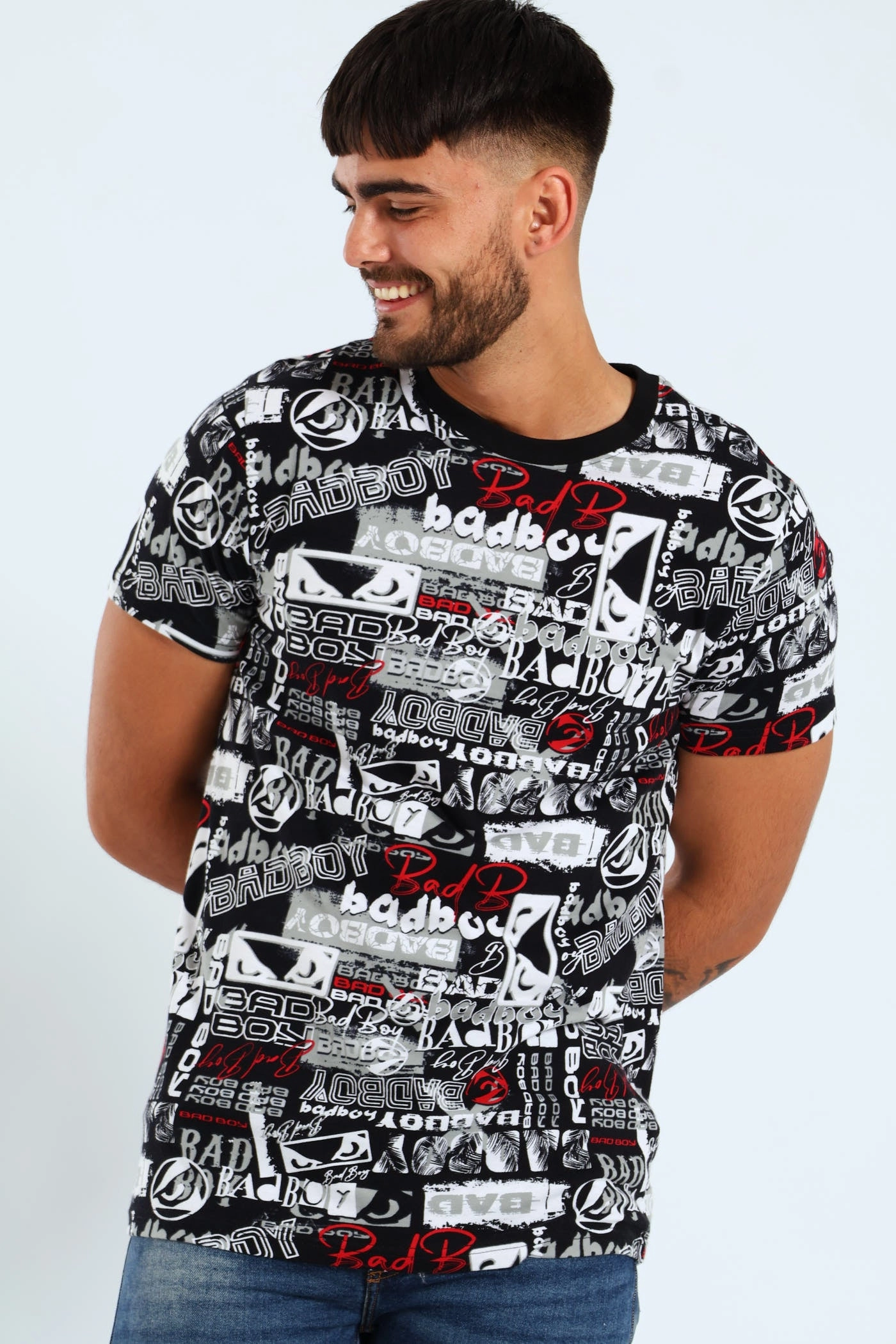 Graffiti Print Tee - Black All Season Wear long sleeved