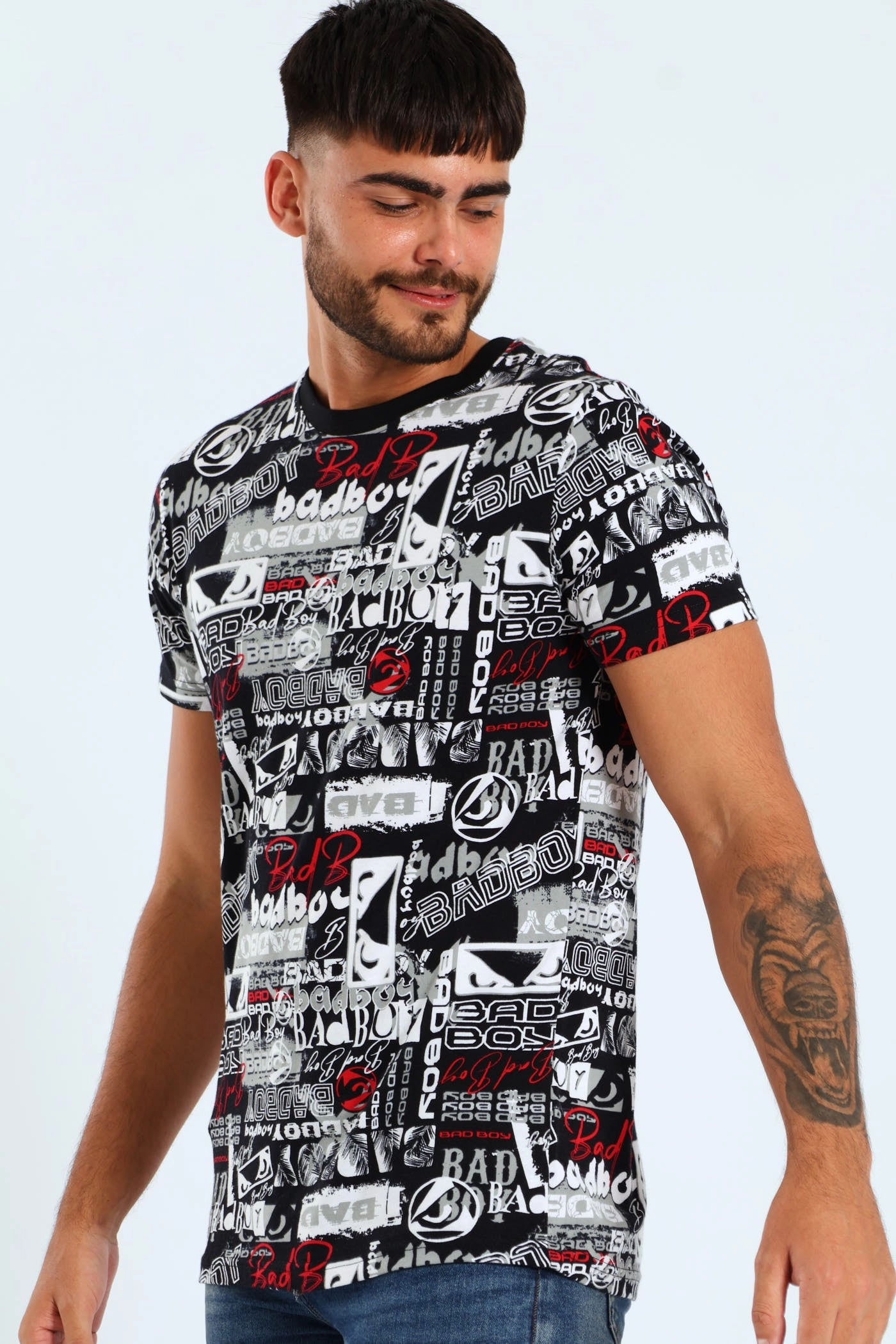 mix and match Graffiti Print Tee - Black