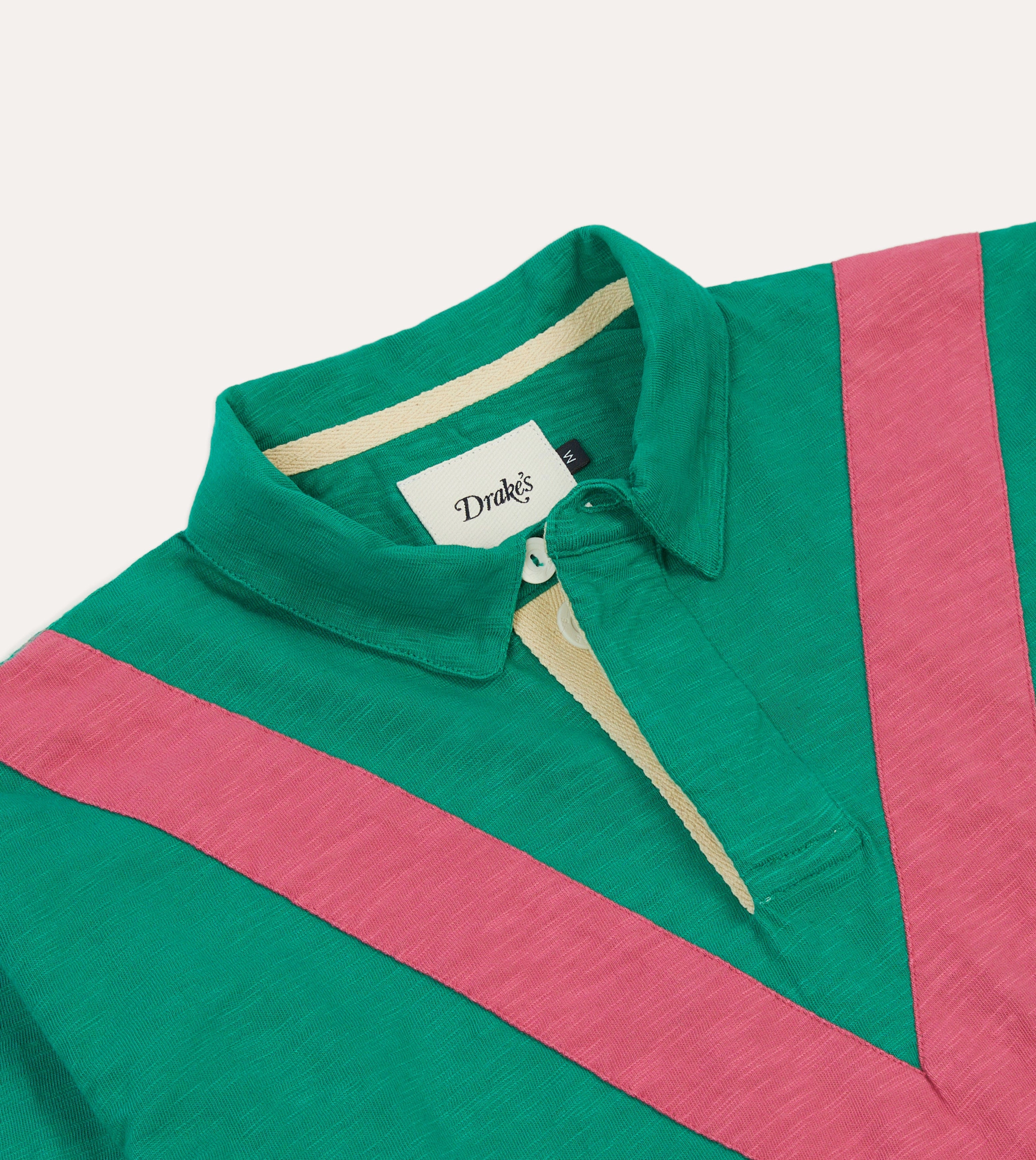 Business casual Green and Pink Chevron Flam?? Cotton Rugby Shirt