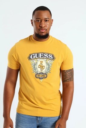 Quatro Crest Logo Tee - Gold Urban Streetwear