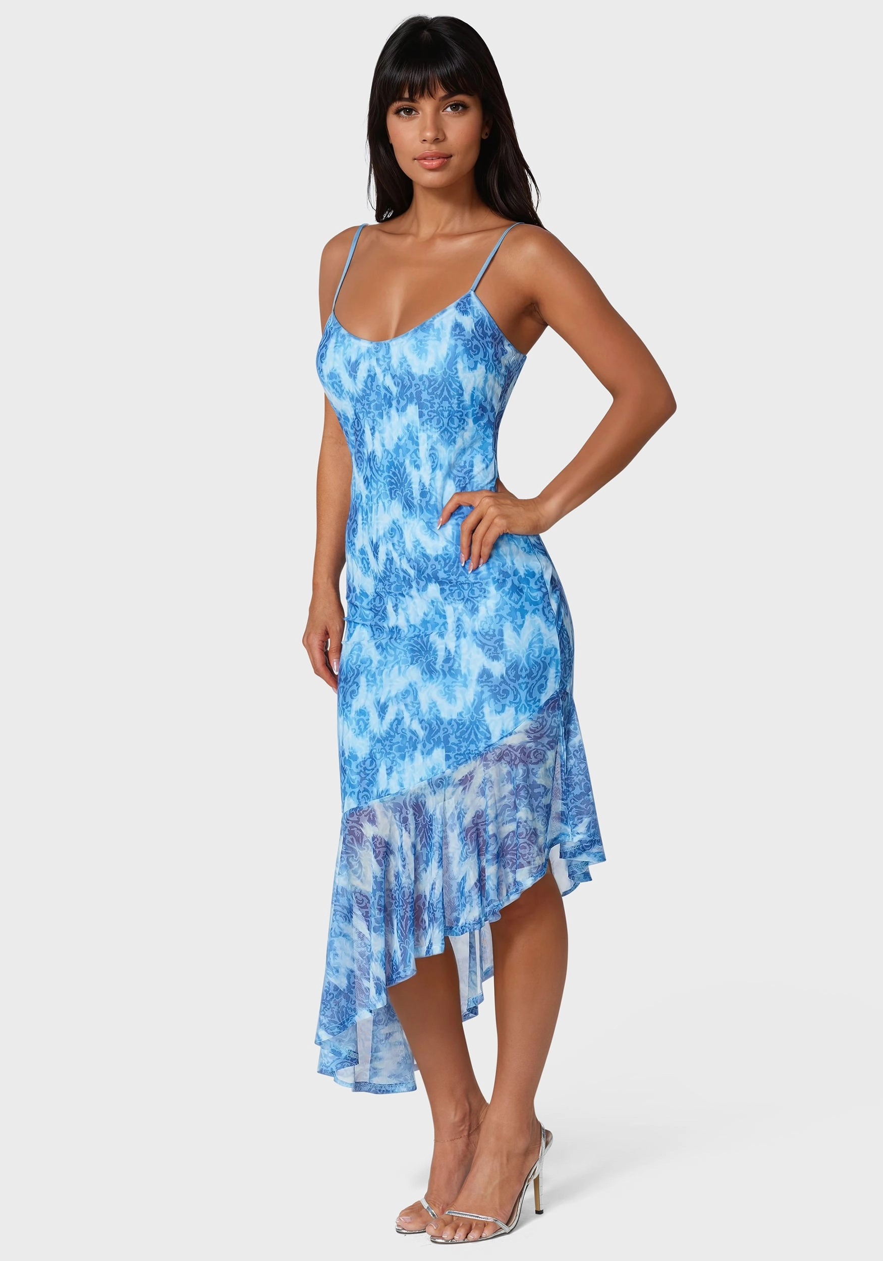 Cascade High Low Mesh Dress French Vibe