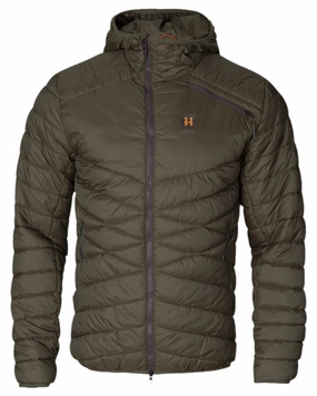 Double Layered Collar Microfiber texture Harkila Logmar Insulated Packable Hooded Jacket