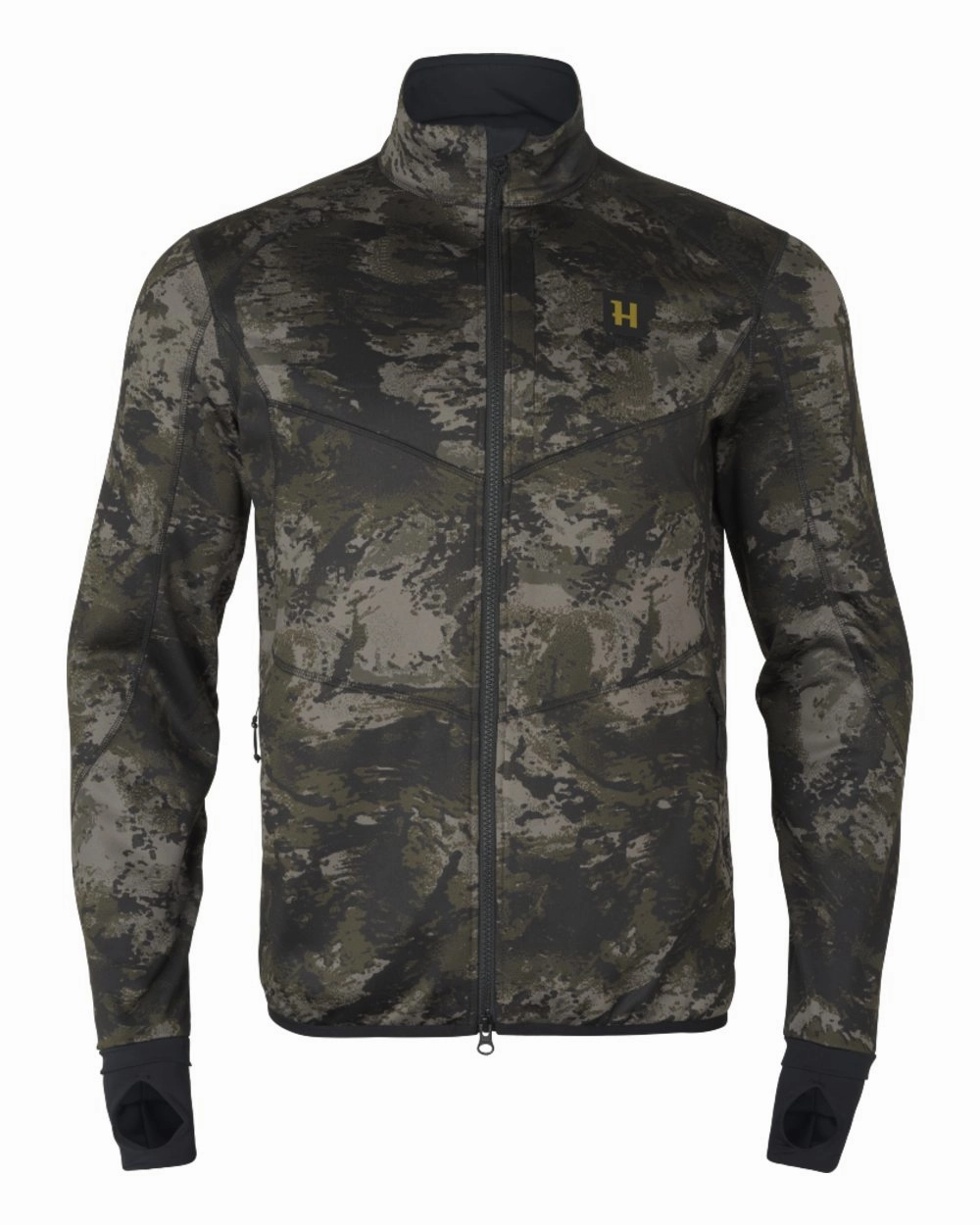 Layered Collar Harkila NOCTYX Camo Full Zip Fleece Jacket