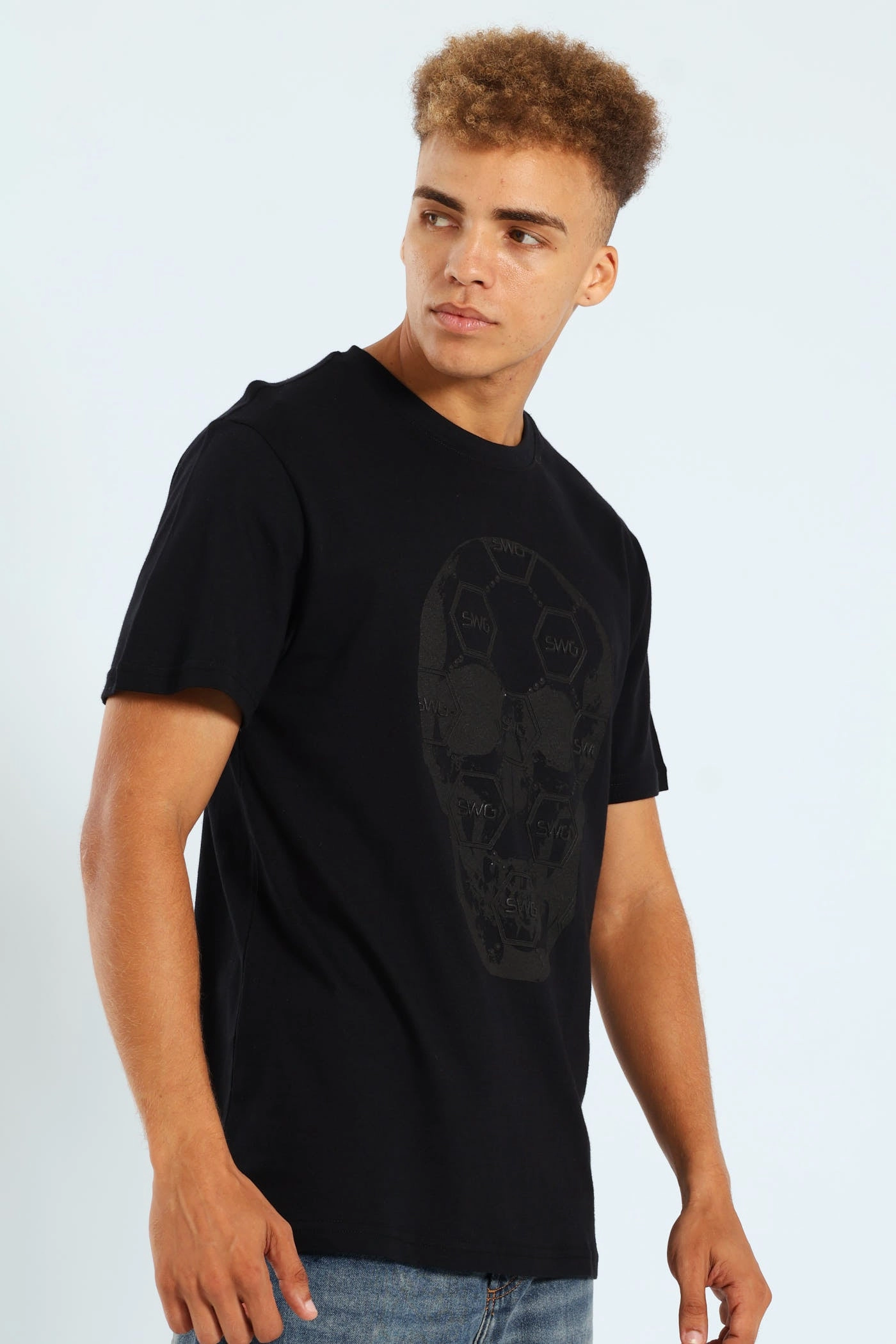 Light Breeze Oeko Tex Certified HD Skull Print Tee - Black