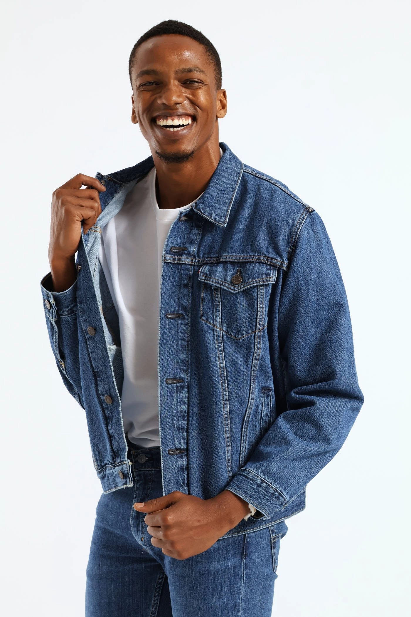 Reflective accents The Trucker Jacket - Medium Wash