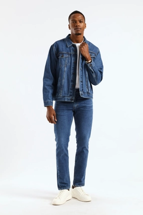 Noise Reduced Fabric Abrasion Proof Edging The Trucker Jacket - Medium Wash