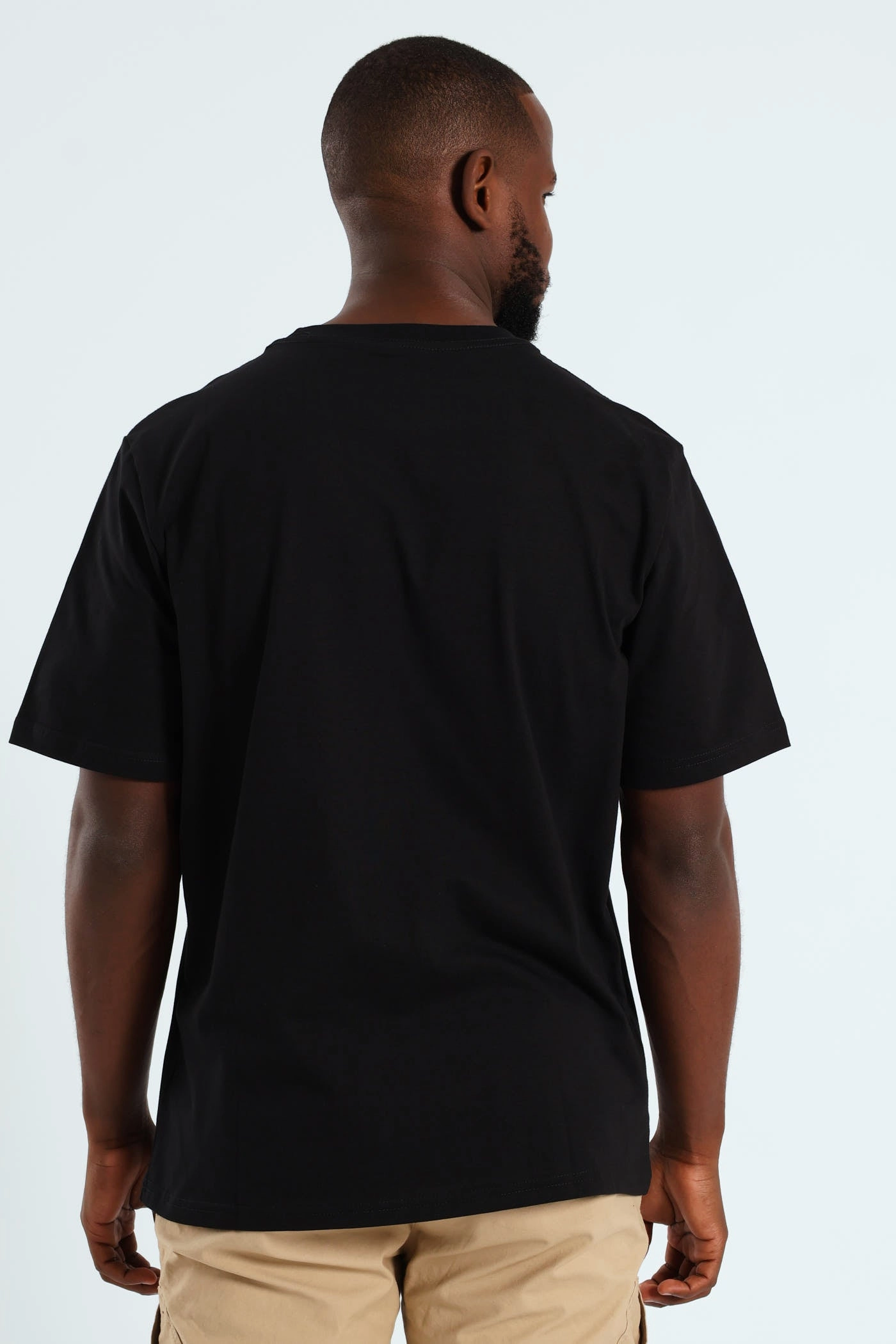 Premium Cotton Heavyweight Stone Denim Co. Chest Print Tee - Black