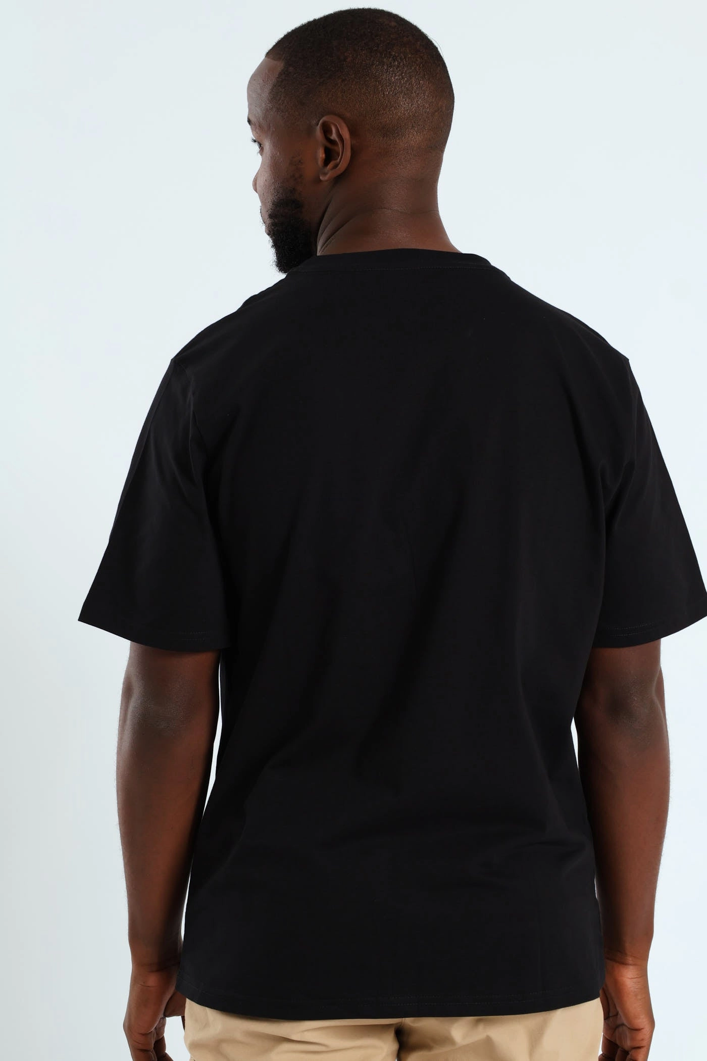 Heavyweight Stone Denim Co. Lhs Chest Print Tee - Black SeamlessSidePanels