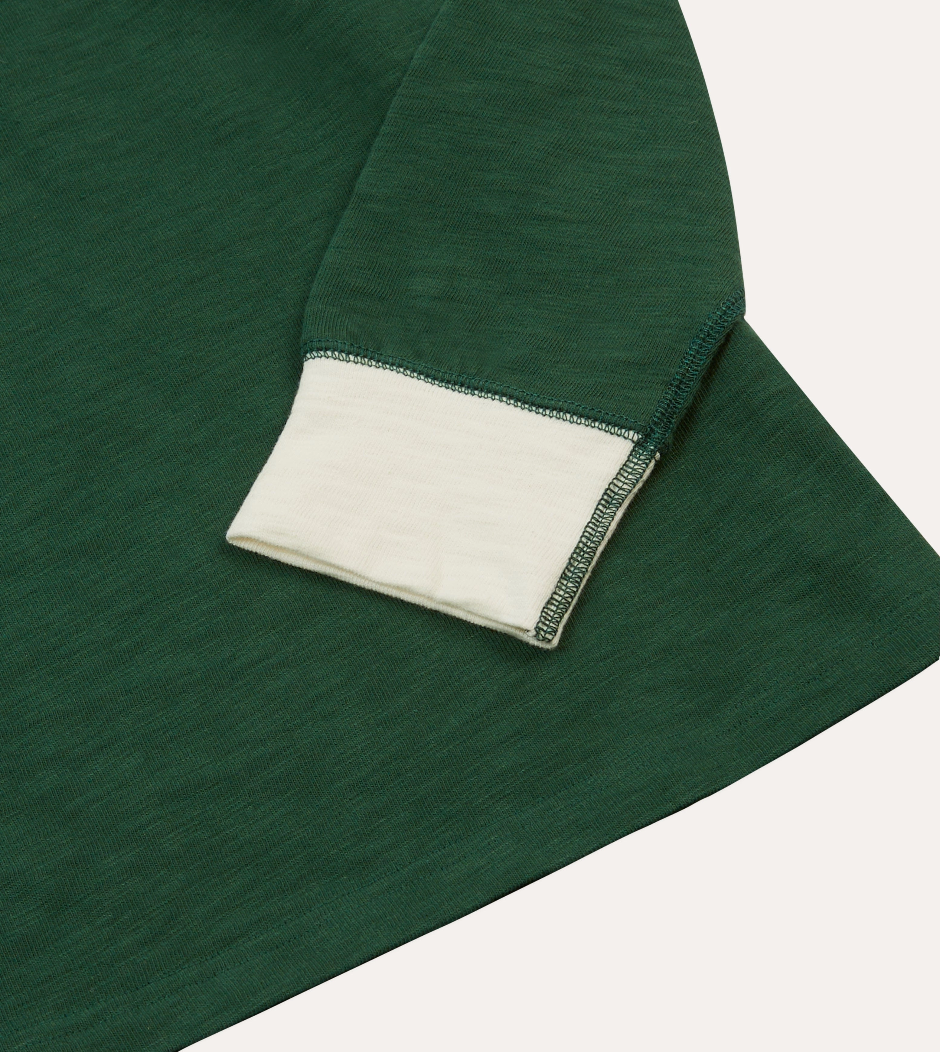 Green and Ecru Chevron Flam?? Cotton Rugby Shirt Work Appropriate Oversized Fit