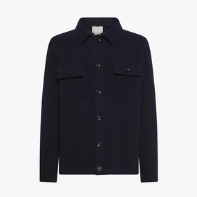 Striped modernity Aidan knitted shirt in Wool and Cashmere