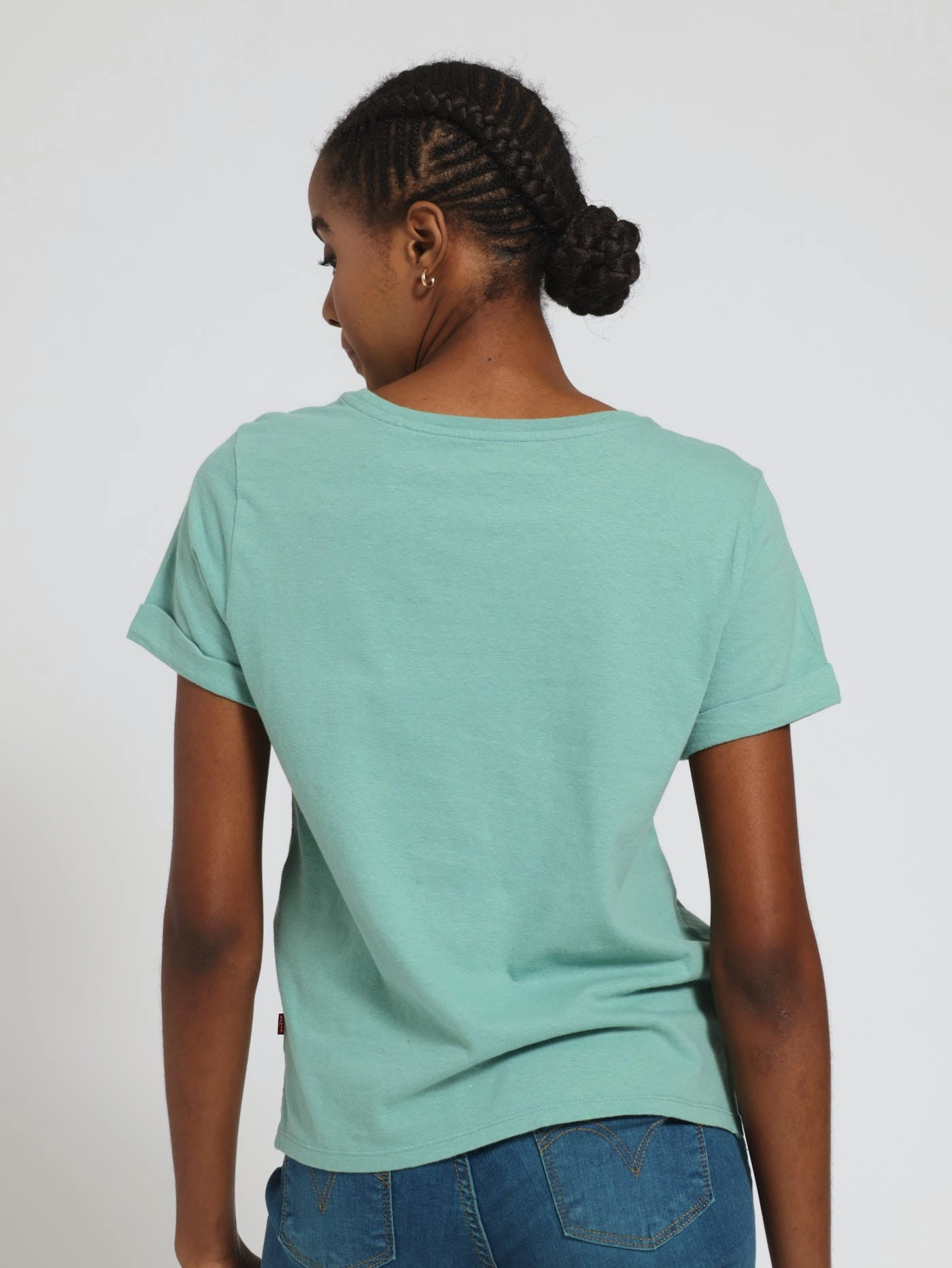 PreWashed Hibiscus Peek Beryl Margot Pocket Tee  - Teal