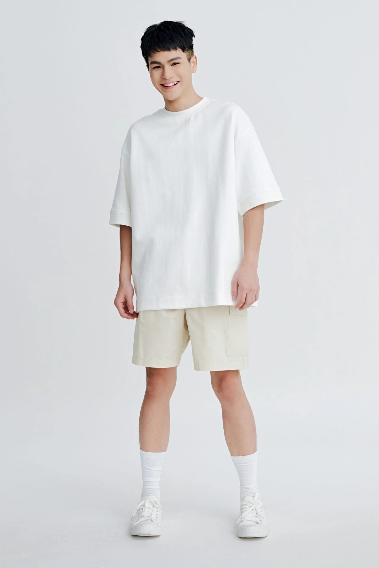 OdorControl Technology (C) Oversized Fit Heavyweight Tee - Cream