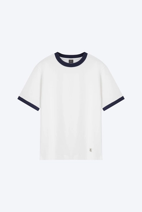 (A) Relaxed Fit Tee With Vacay Label - Cream Stylish Jacket