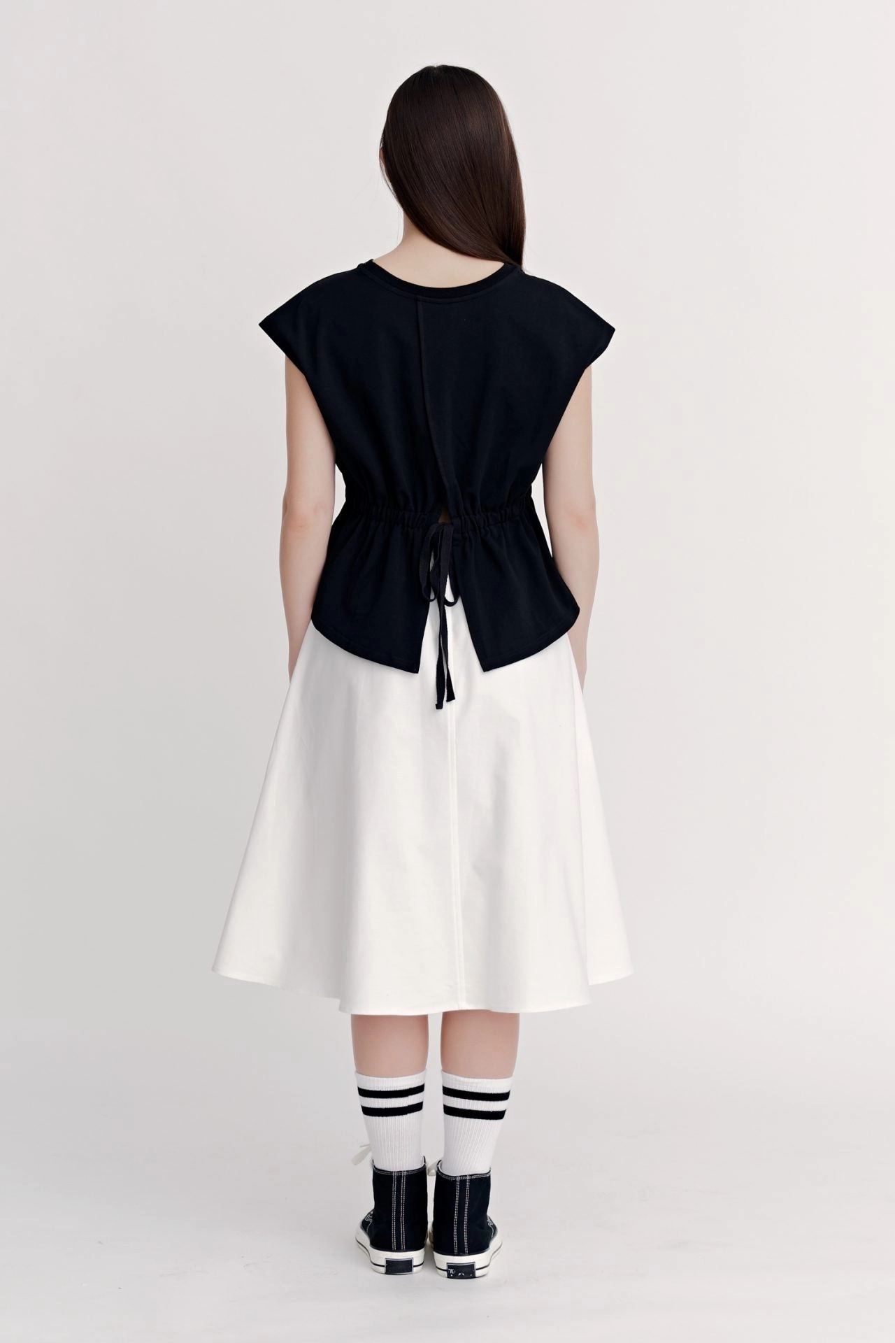 Seam Detail Circular Skirt - Cream Chill Feel Maximalist look