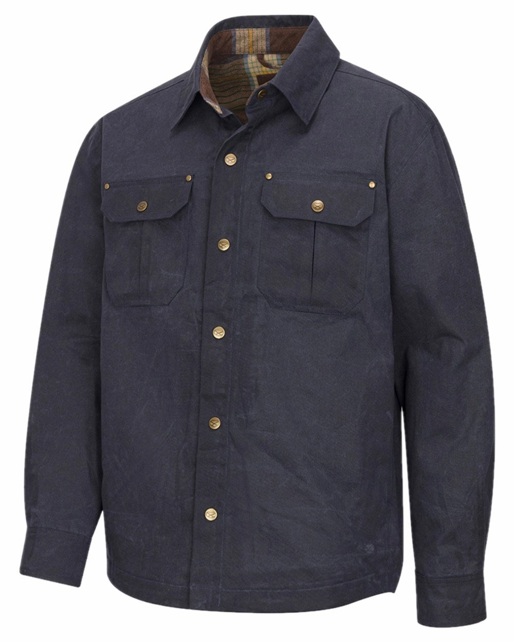 Durable Zipper High End Look Hoggs of Fife Mens Huntly Waxed Canvas Utility Overshirt