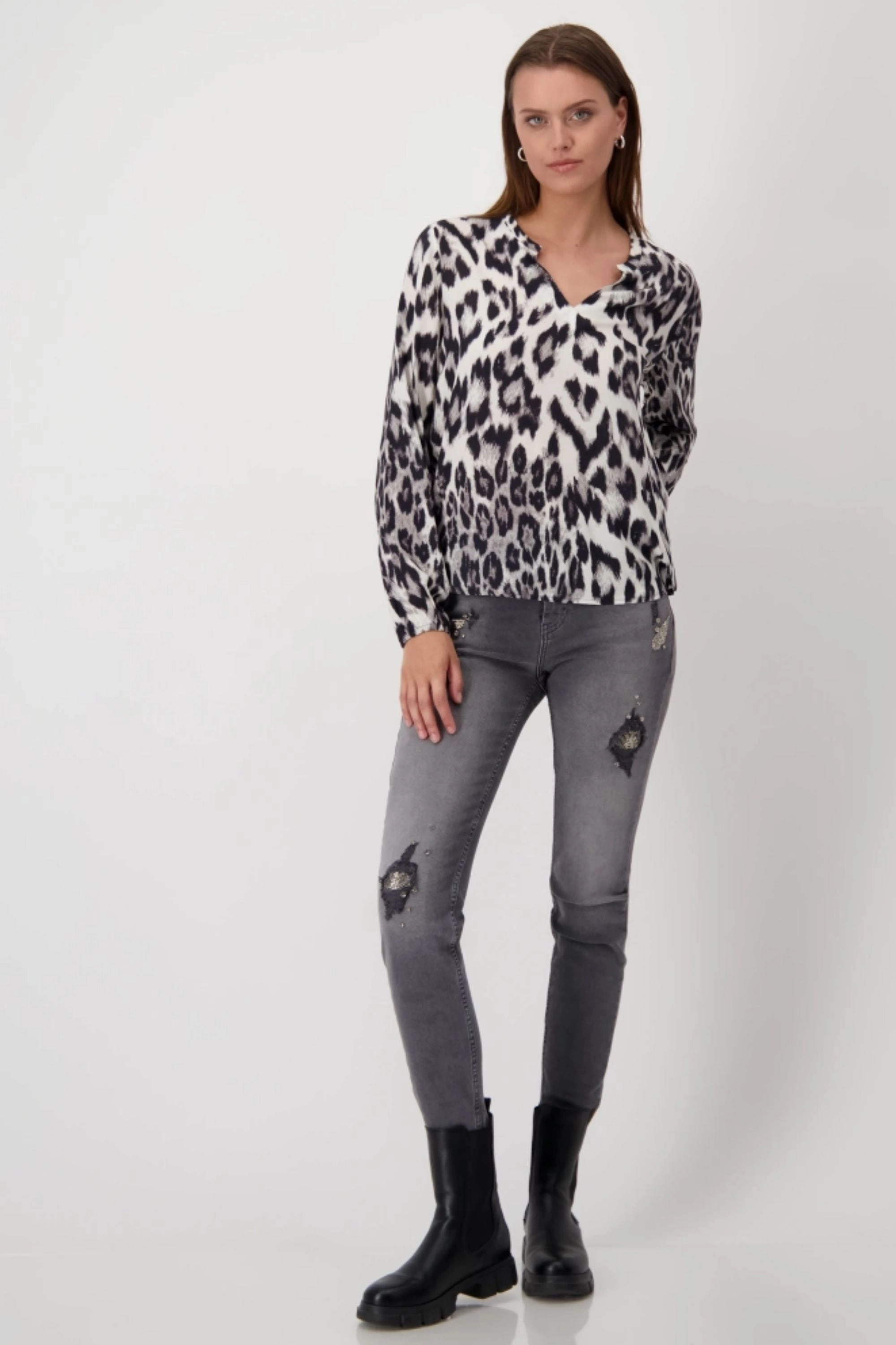 LEOPARD PRINT SHIRT - 808116MNR Minimalist Style Durable Fabric