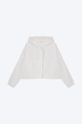 High Loft Insulation Mid Length Cut Hooded Parka - Cream