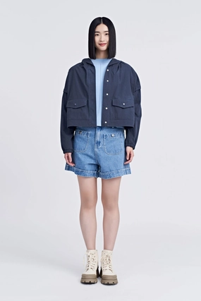 Adjustable Cuff System Hooded Parka - Navy