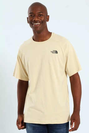 Short Sleeve North Faces Tee - Cream Stretch Jersey Knit
