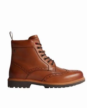 Hunter Mens Cawdor Brogue Ankle Boots Shock Absorbing Midsole