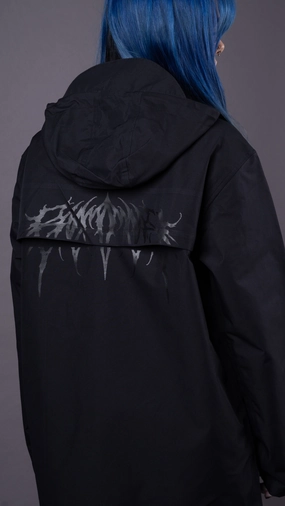 Metal Logo Waterproof Tech Jacket Double Buttons