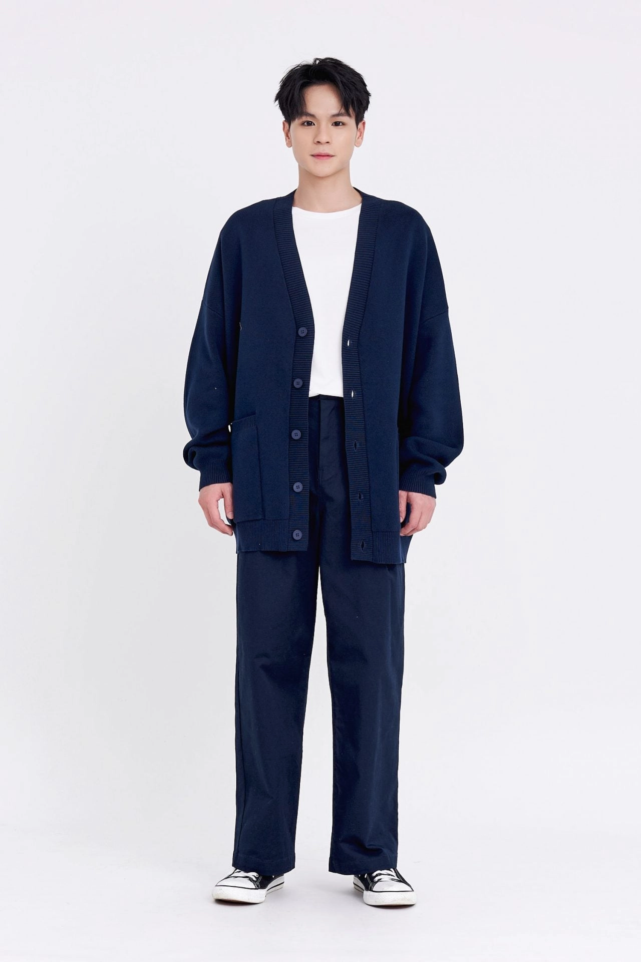 Knitted Patch Pocket Cardigan [AT] Thermal Reflective Lining