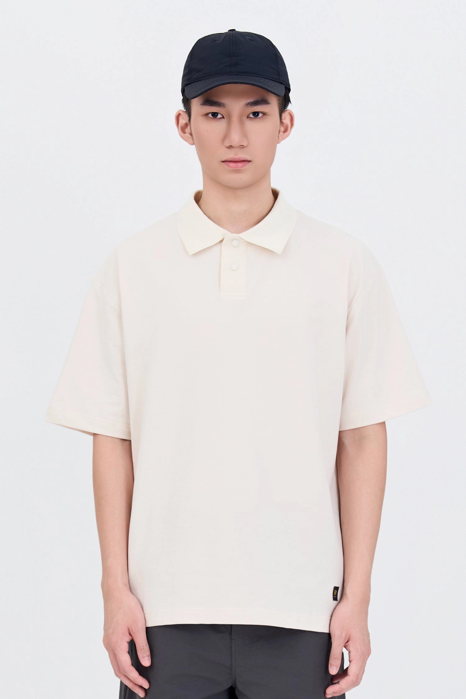 Relaxed Fit Polo Tee - Sand Active Wear