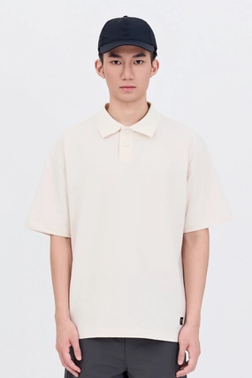 Relaxed Top Relaxed Fit Polo Tee - Sand