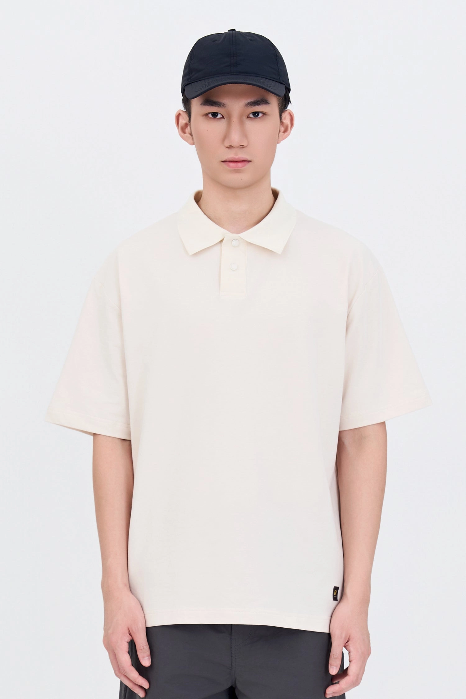 Relaxed Top Relaxed Fit Polo Tee - Sand