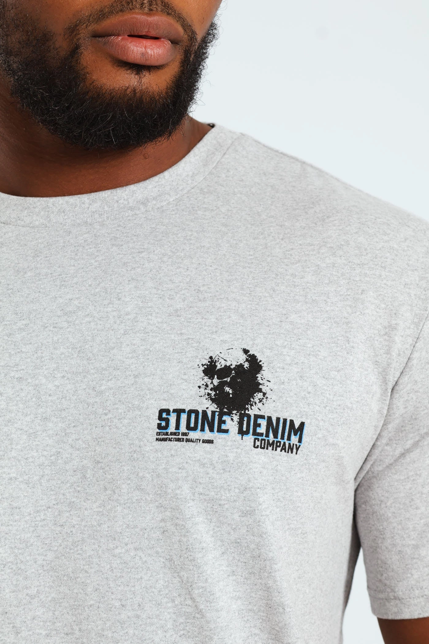 sporty wear UVProtectionFinish Icon Skull Front & Back Tee - Grey Melange