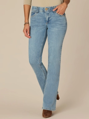 "Ab"solution? Mid-Rise Itty Bitty Boot Jeans with 3D Embroidery Weekend Wear