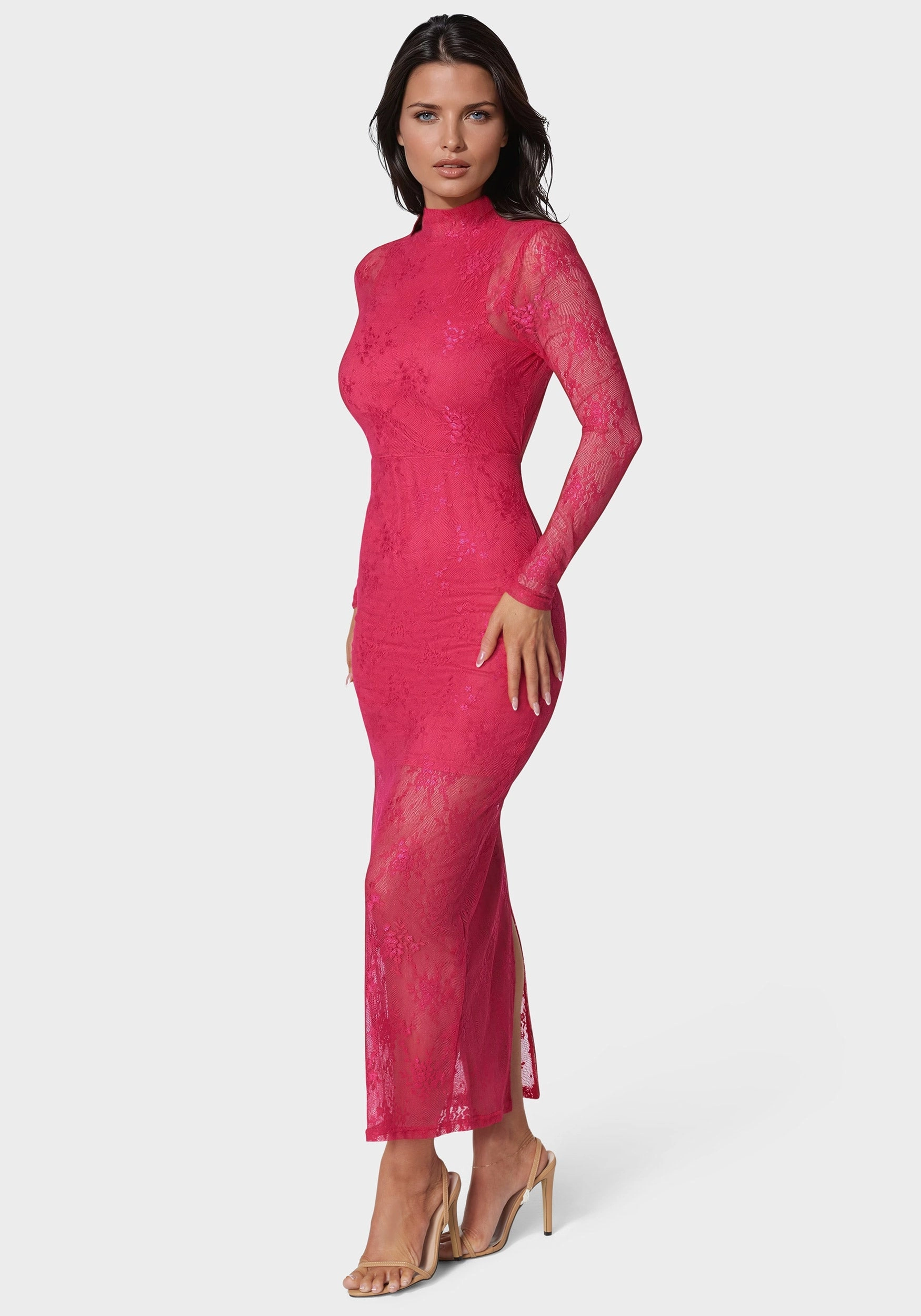 Soft Layering Illusion Lace Maxi Dress