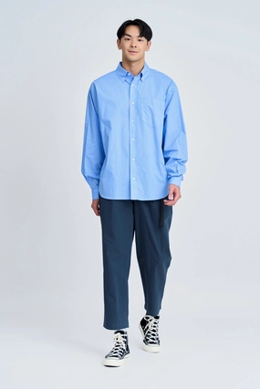 Abrasion resistant Oversized Striped Button-down Shirt [AT]