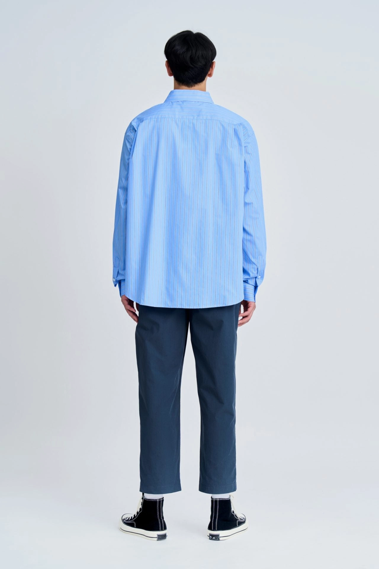 Oversized Striped Button-down Shirt [AT] Premium Material Sustainable