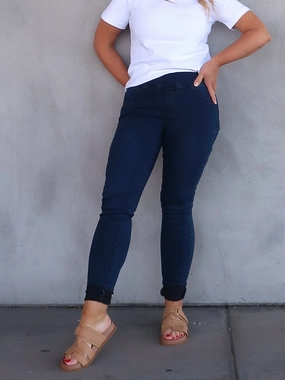 General Fit Plain Comfort Jax Jeggings - Dark Blue