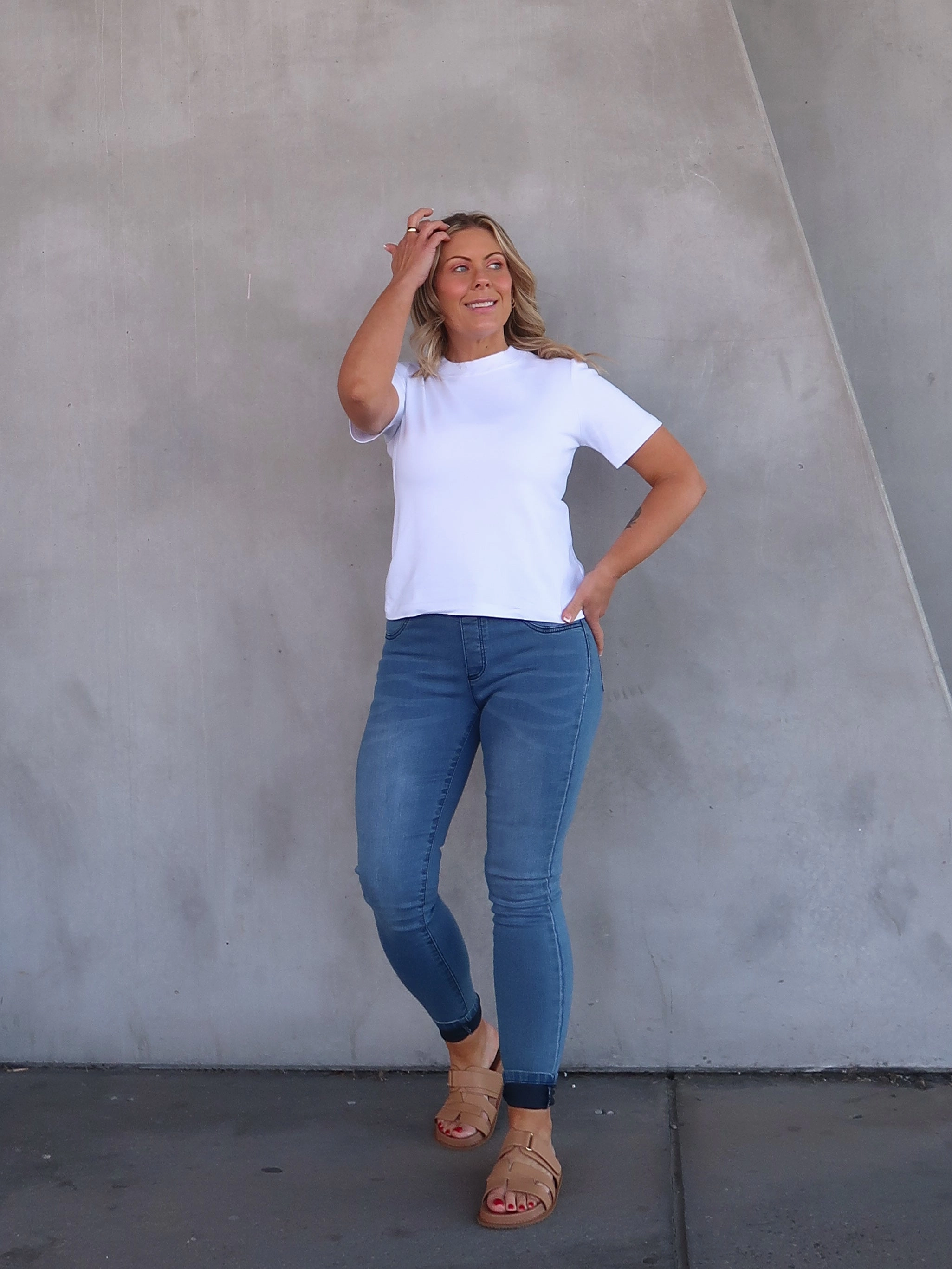 Stretch Denim Technology Youth Outfit Jax Jeggings - Light Blue