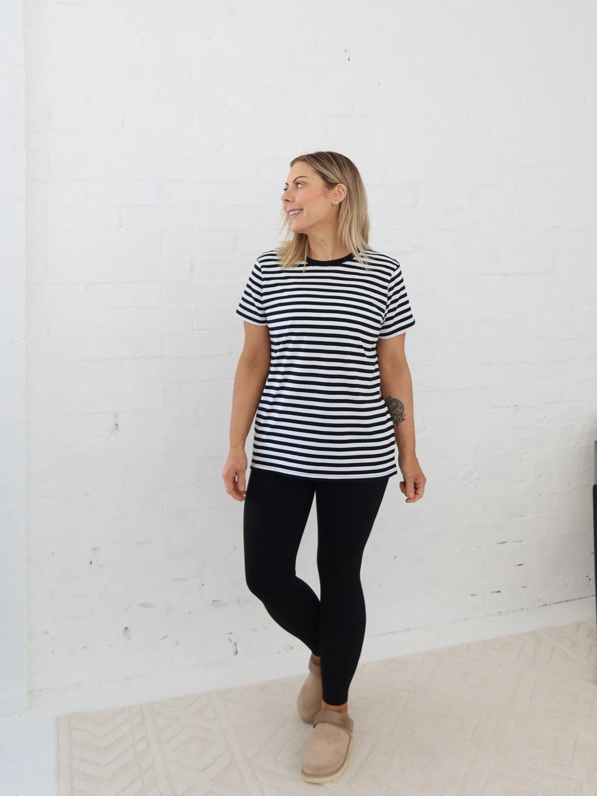wrinkle free finish Jemima Tee- Stripe