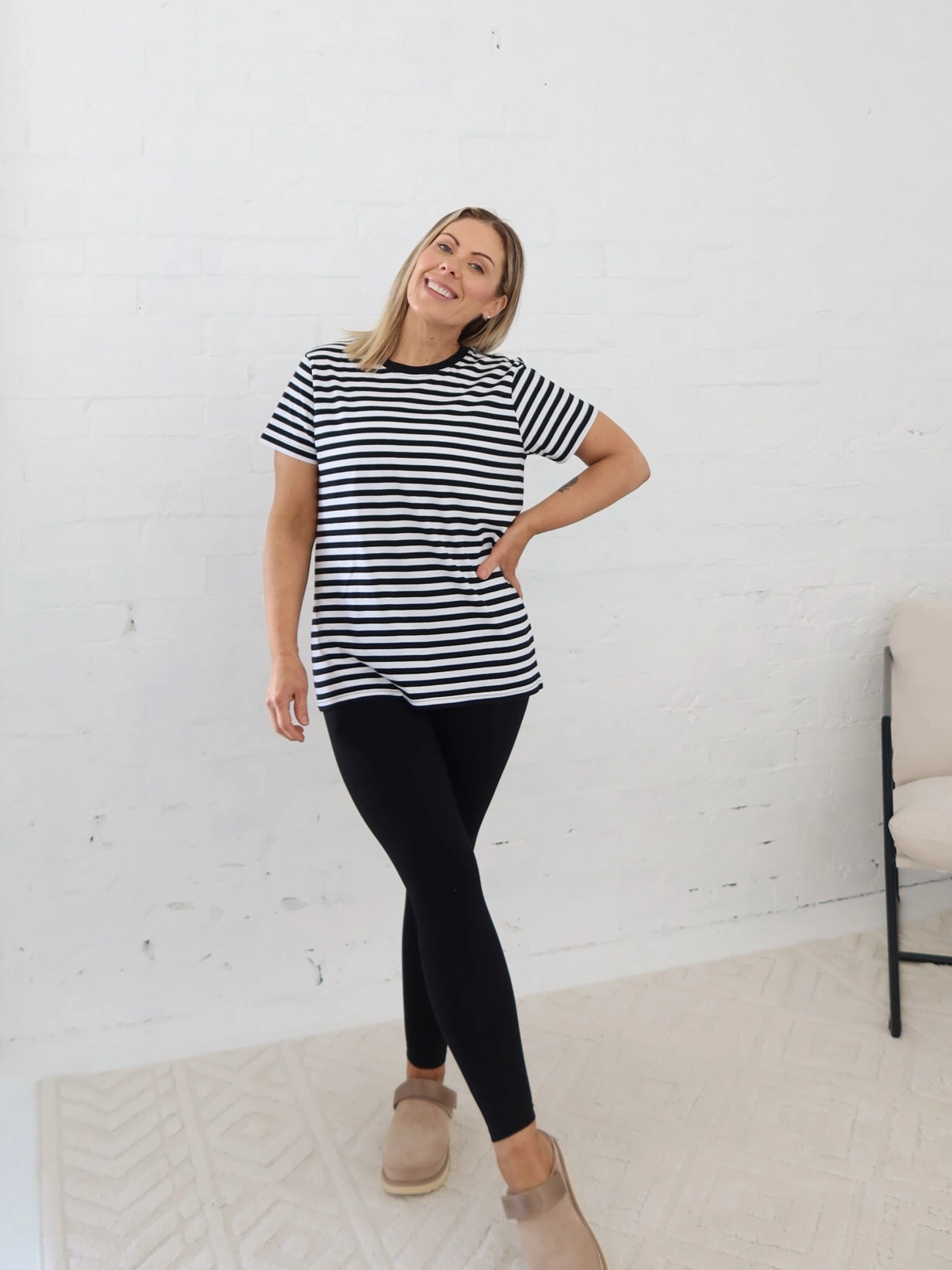 SweatWicking Fabric LowMaintenance Jemima Tee- Stripe