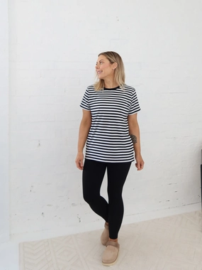 wrinkle free finish Jemima Tee- Stripe